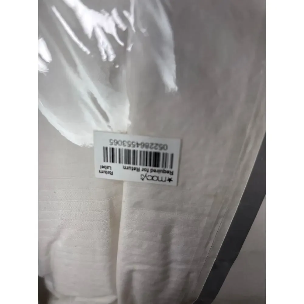 Charter Club Vail Goose Down Comforter White Stripe Baffle Box USA FULL QUEEN